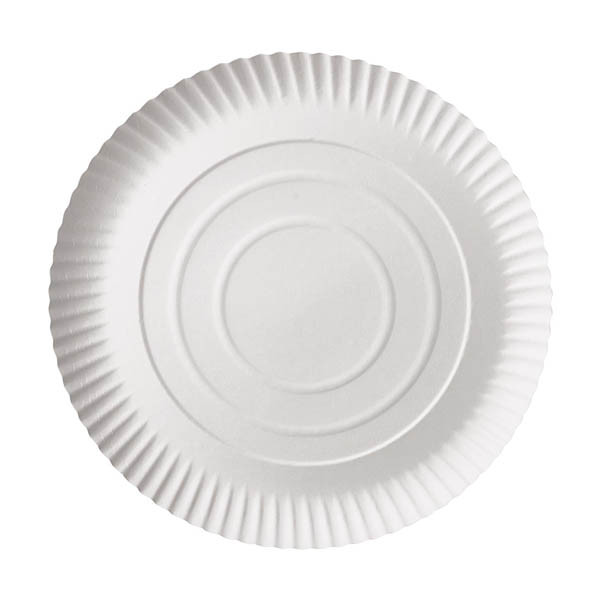 Conpax Pure assiette jetable en carton 26 cm (100 pièces) - blanc 402967 - 1