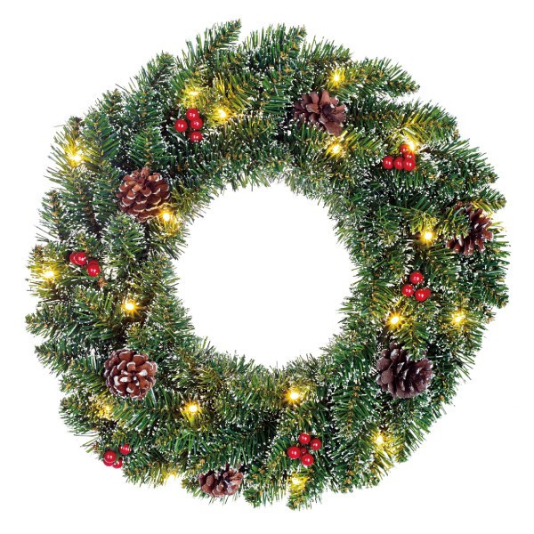 Creston couronne de Noël Ø 45 cm 20 lampes à piles LBB00026 - 1