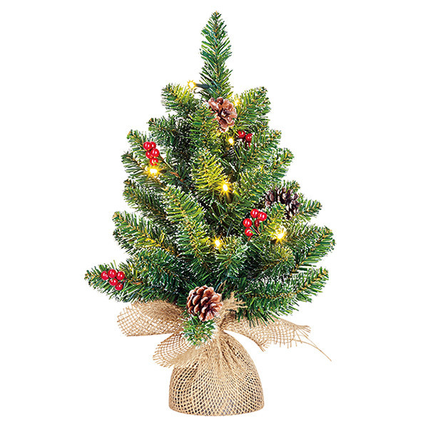 Creston sapin de Noël artificiel avec 15 lumières 45 cm LBB00091 - 1