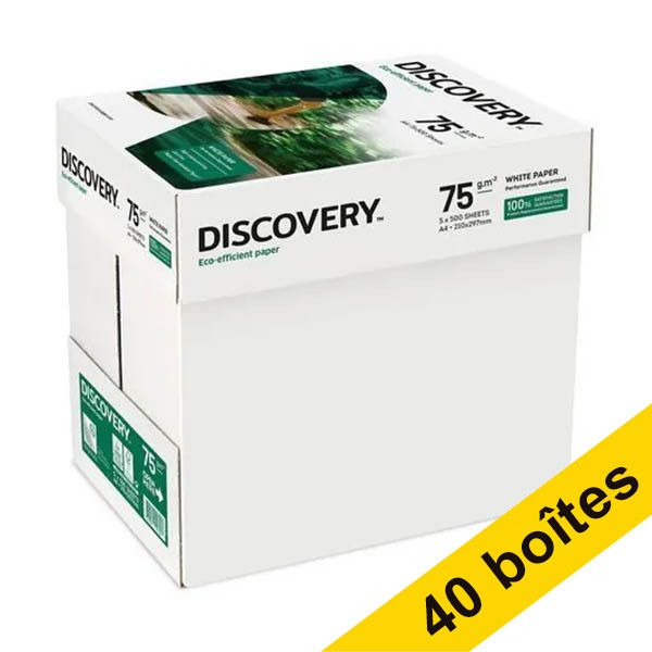 Discovery fast pack papier 40 boîtes de 2500 feuilles A4 - 75g/m² 068814 - 1