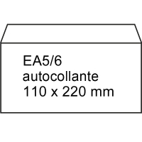 Enveloppe 110 x 220 mm - EA5/6 patte autocollante (500 pièces) - blanc 209006