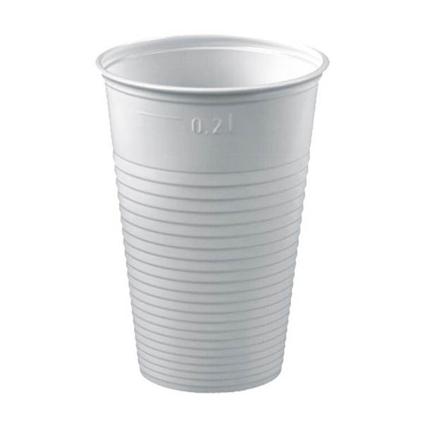 Gobelet jetable en plastique 200 ml (100 pièces) - blanc 402961 - 1