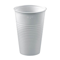 Gobelet jetable en plastique 200 ml (100 pièces) - blanc 402961