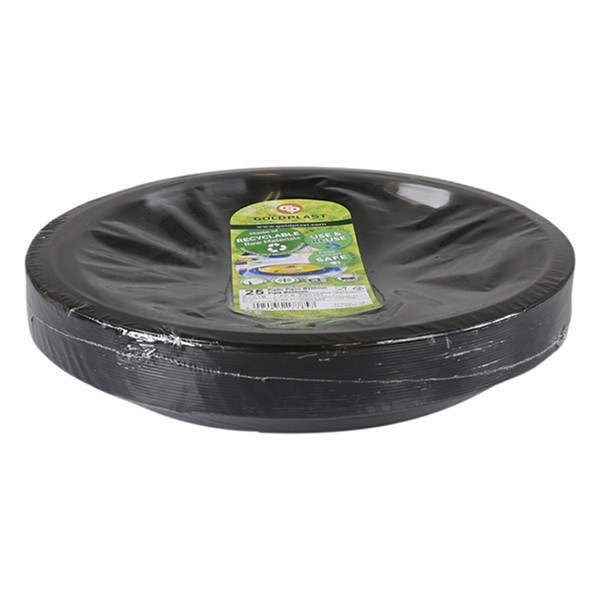 White label Goldplast assiette réutilisable 22 cm (25 pièces) - noir 244080 402746 - 2