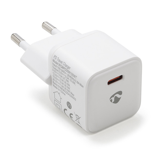 White label Nedis Apple chargeur USB 1 port (USB-C, 30 W, Power Delivery) - blanc WCMPD30W100WT K120300288 - 1