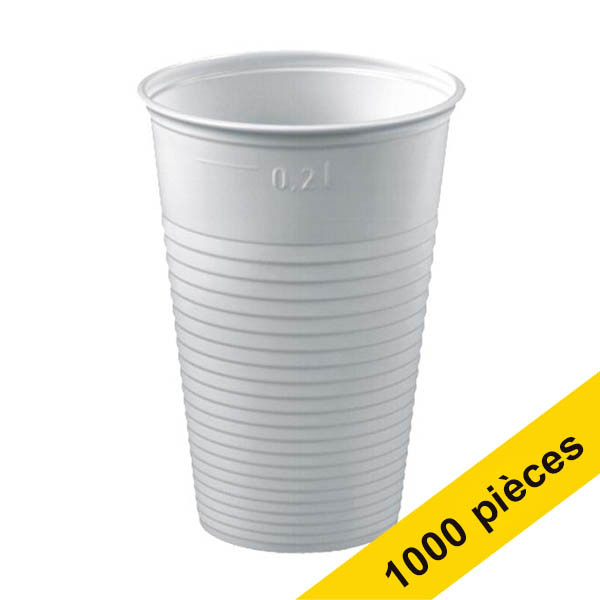 Offre : 10x Gobelet jetable en plastique 200 ml (100 pièces) - blanc 402962 - 1