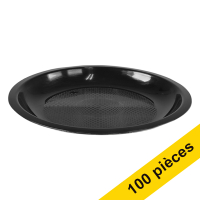 Offre : 4x Goldplast assiette réutilisable 22 cm (25 pièces) - noir