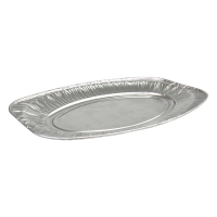 White label Plateau ovale jetable en aluminium 350 mm (10 pièces) 600120 402927