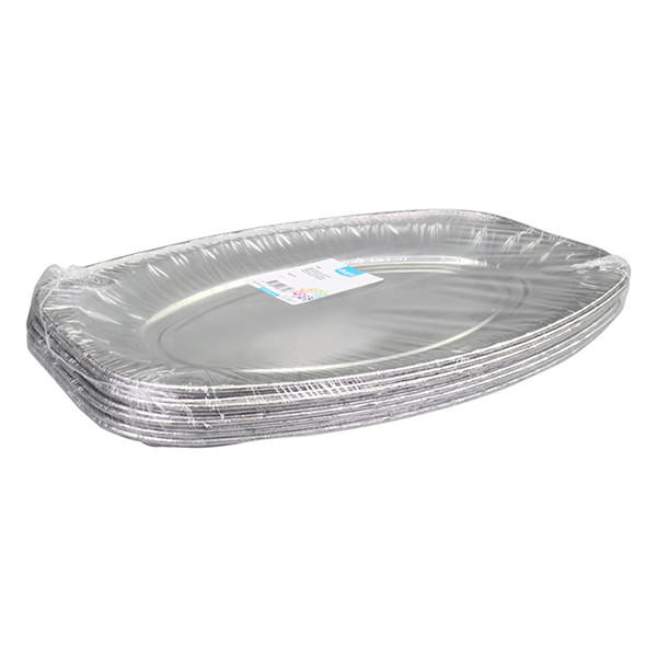 White label Plateau ovale jetable en aluminium 450 mm (10 pièces) 600121 402928 - 2