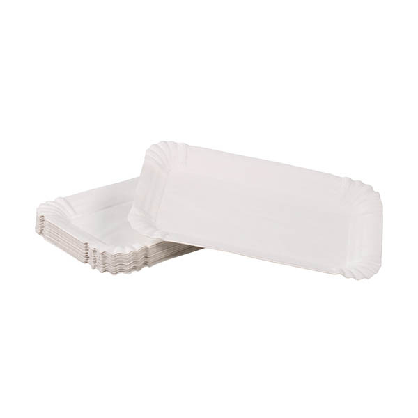 Plateau rectangulaire en carton 160 x 100 mm (2000 pièces) - blanc 423555 - 2