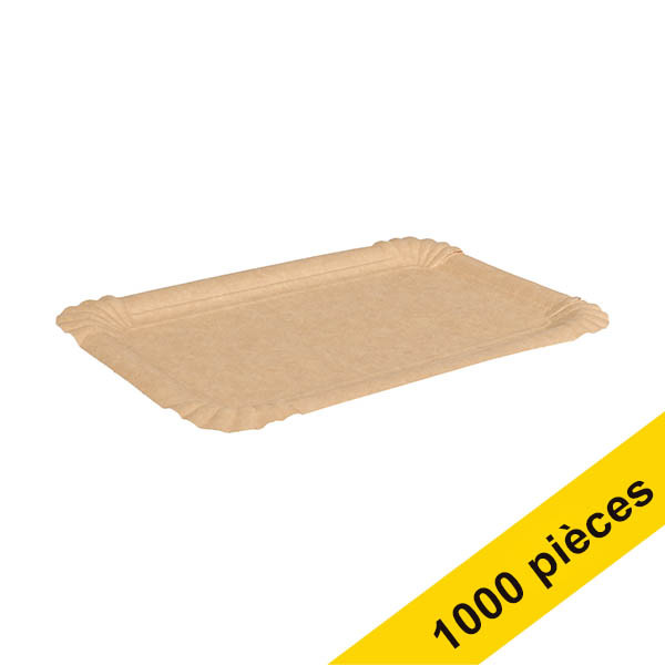 Plateau rectangulaire en carton 200 x 130 mm (1000 pièces) - brun 423557 - 1