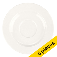 Rita soucoupe avec bord 130 mm (6 pièces) - blanc cassé
