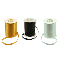 White label Ruban à friser 10 mm x 250 m (3 pièces) - noir/blanc/or  402716