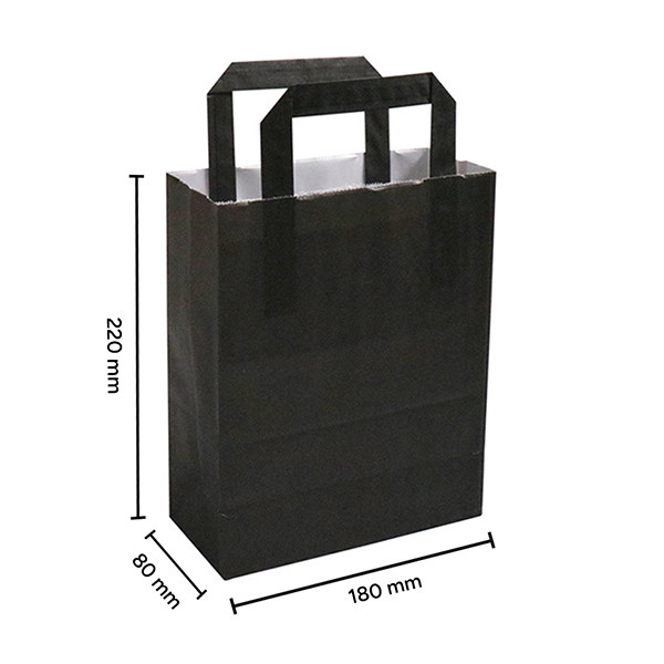 Sac en papier 180 x 220 x 80 mm (250 pièces) - noir 402879 - 3