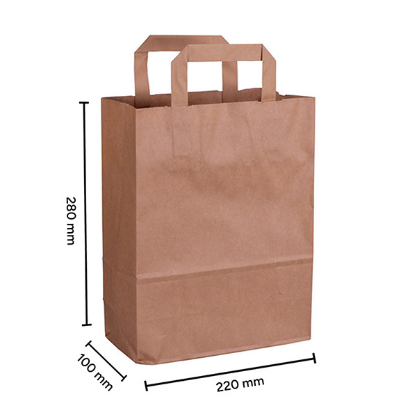Sac en papier 220 x 280 x 100 mm (250 pièces) - marron 402876 - 3