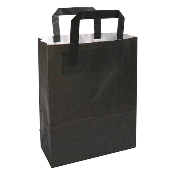 White label Sac en papier 220 x 280 x 100 mm (250 pièces) - noir 270791 402878 - 1
