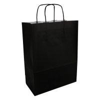 White label Sac en papier 260 x 350 x 120 mm (100 pièces) - noir 270679 402711