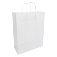 White label Sac en papier 320 x 410 x 120 mm (100 pièces) - blanc 270675 402709