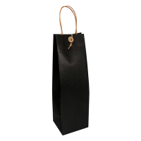 White label Sac en papier pour bouteille de vin avec fermeture - noir (10 pièces) 269881 402887