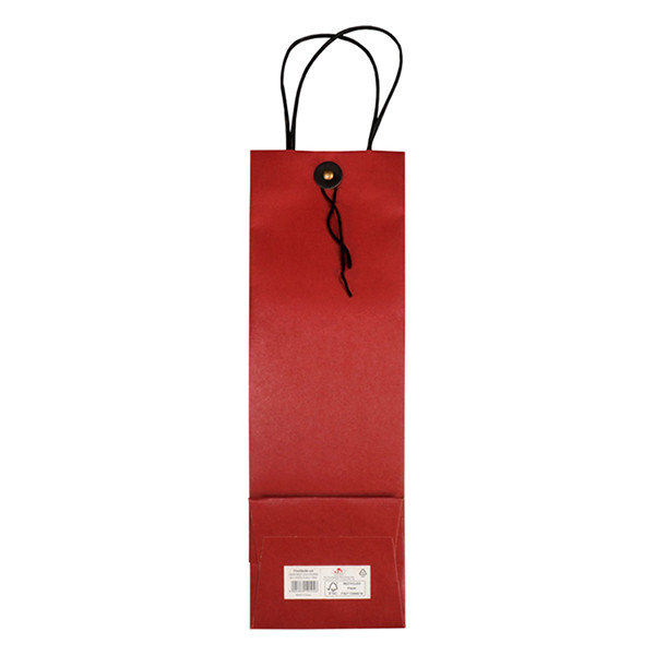 White label Sac en papier pour bouteille de vin avec fermeture - rouge (10 pièces) 269878 402888 - 2