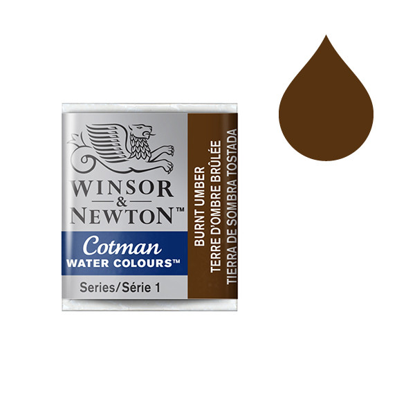 Winsor & Newton Cotman aquarelle (demi-godet) - 076 terre d'ombre brûlée 301076 410468 - 1