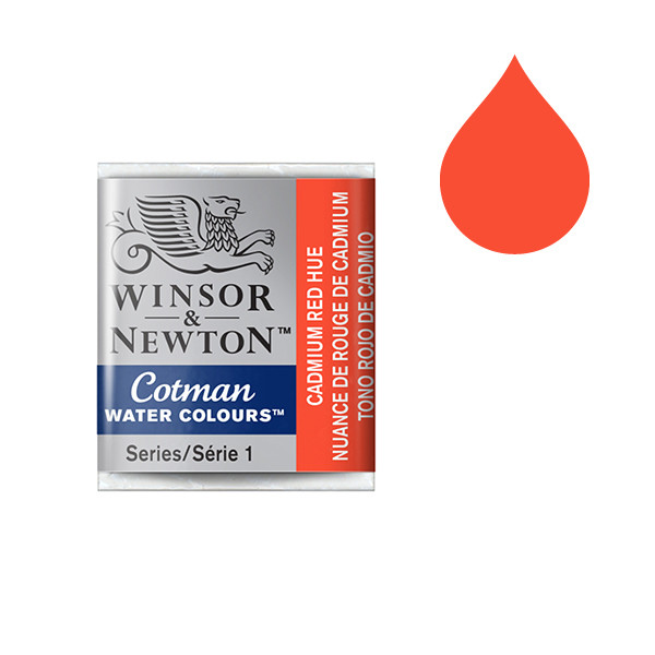 Winsor & Newton Cotman aquarelle (demi-godet) - 095 nuance de rouge de cadmium 301095 410471 - 1