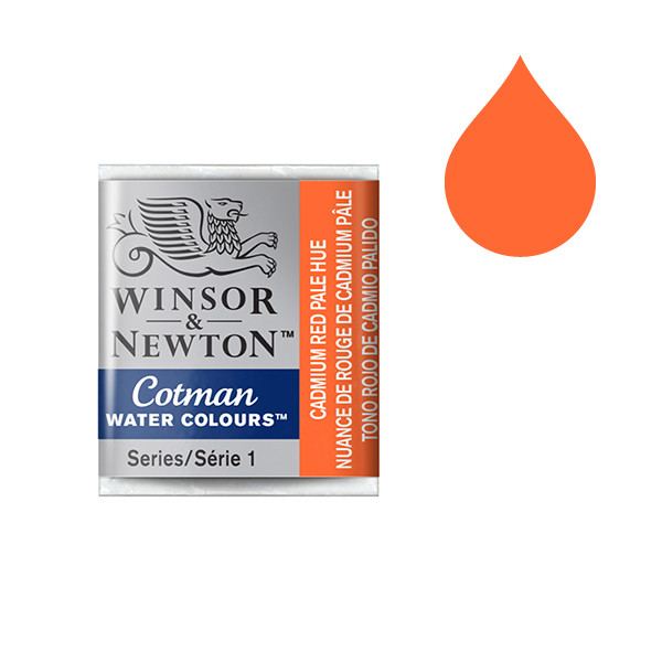 Winsor & Newton Cotman aquarelle (demi-godet) - 103 nuance de rouge de cadmium clair 301103 410472 - 1