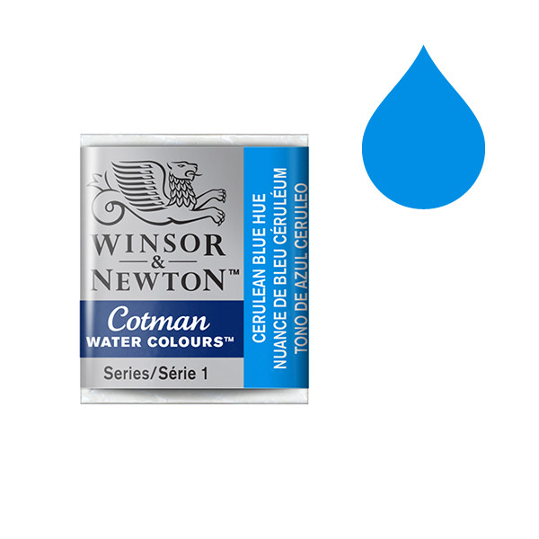 Winsor & Newton Cotman aquarelle (demi-godet) - 139 nuance de bleu céruléum 301139 410475 - 1
