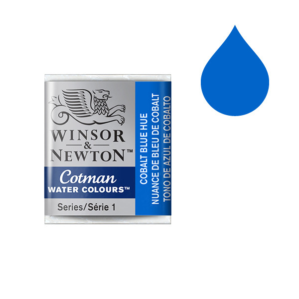 Winsor & Newton Cotman aquarelle (demi-godet) - 179 nuance de bleu de cobalt 0301179 410477 - 1