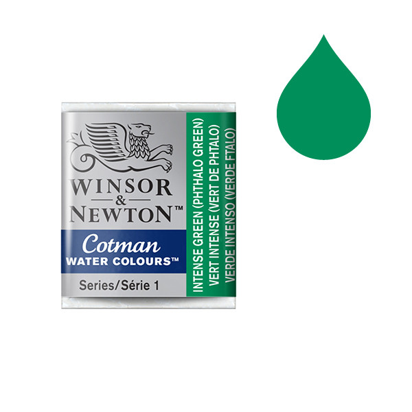 Winsor & Newton Cotman aquarelle (demi-godet) - 329 vert intense 301329 410486 - 1