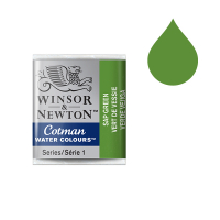 Winsor & Newton Cotman aquarelle (demi-godet) - 599 vert de vessie 301599 410499