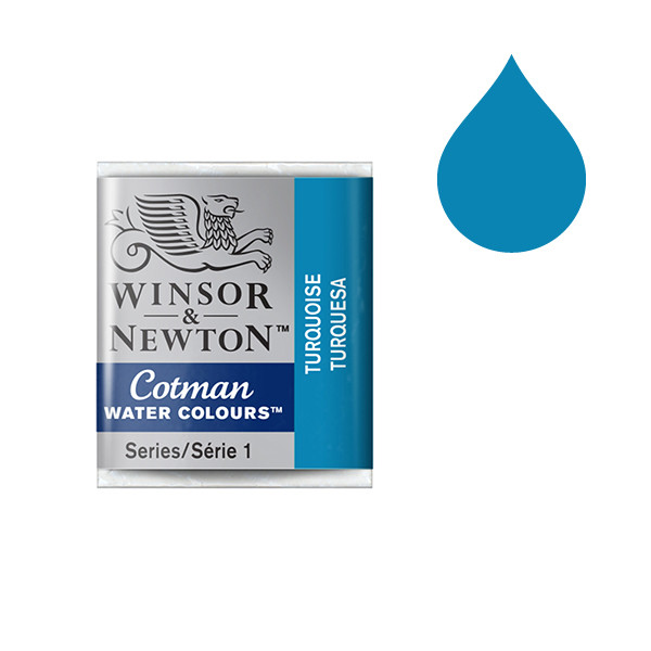 Winsor & Newton Cotman aquarelle (demi-godet) - 654 turquoise 301654 410501 - 1
