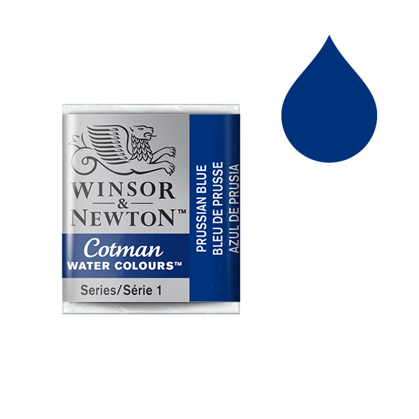 Winsor & Newton Cotman aquarelle (demi-tasse) - 538 bleu de Prusse 301538 410494 - 1