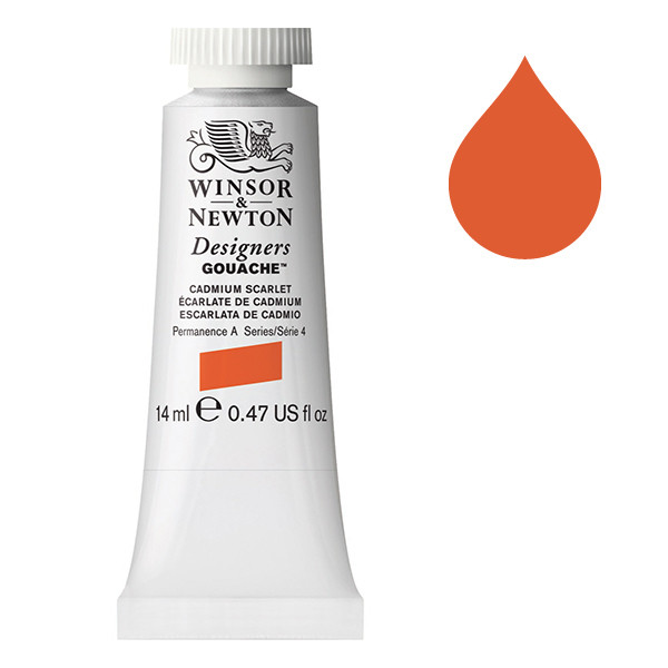 Winsor & Newton Designers gouache 106 (14 ml) - écarlate de cadmium 0605106 8840471 410596 - 1