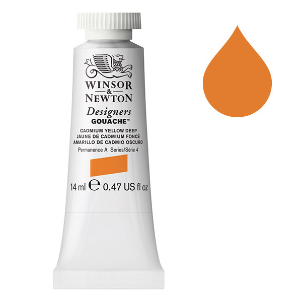 Winsor & Newton Designers gouache 111 (14 ml) - jaune de cadmium foncé 0605111 8840478 410650 - 1