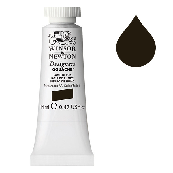 Winsor & Newton Designers gouache 337 (14 ml) - noir de fumée 0605337 410642 - 1
