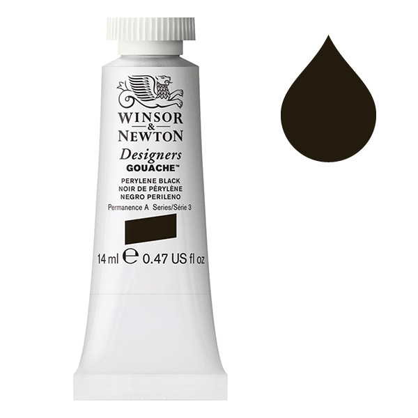 Winsor & Newton Designers gouache 505 (14ml) - noir de perylène 0605505 410608 - 1