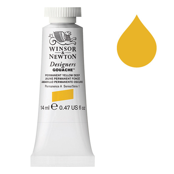 Winsor & Newton Designers gouache 508 (14 ml) - jaune foncé permanent 0605508 410673 - 1