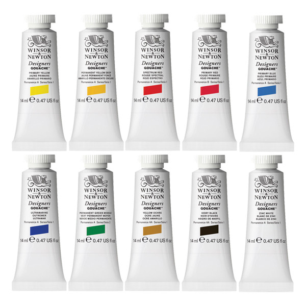 Winsor & Newton Designers gouache tubes 14 ml (10 pièces) 0690173 410677 - 1