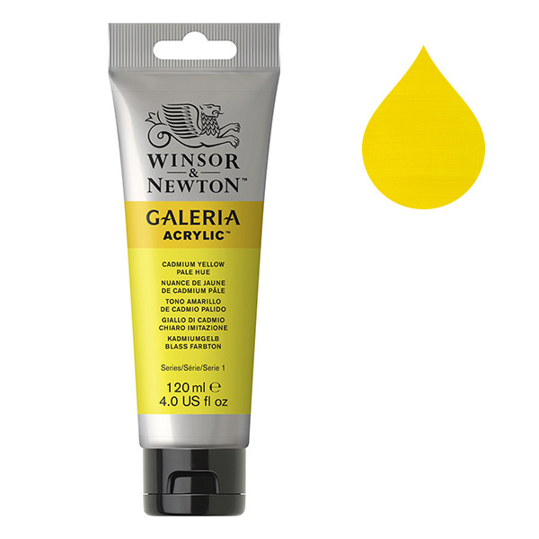 Winsor & Newton Galeria peinture acrylique (120 ml) - 114 nuance de jaune de cadmium pâle 2131114 410129 - 1
