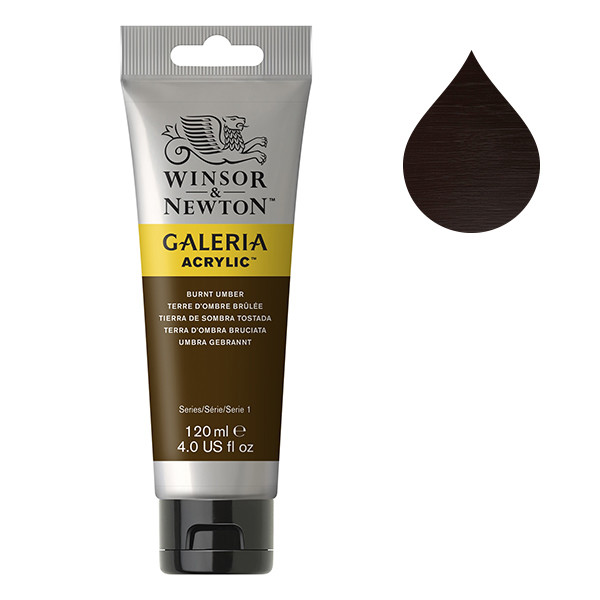 Winsor & Newton Galeria peinture acrylique (120 ml) - 76 terre d'ombre brûlée 410124 - 1