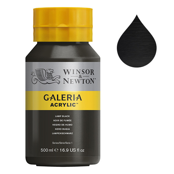 Winsor & Newton Galeria peinture acrylique (500 ml) - 337 noir de fumée 2150337 410080 - 1
