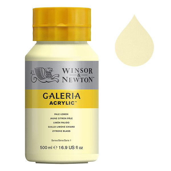 Winsor & Newton Galeria peinture acrylique (500 ml) - 434 jaune citron pâle 2150434 410087 - 1