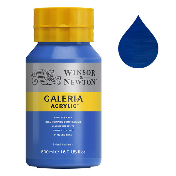 Winsor & Newton Galeria peinture acrylique (500 ml) - 535 bleu primaire d'impression 2150535 410102 - 1
