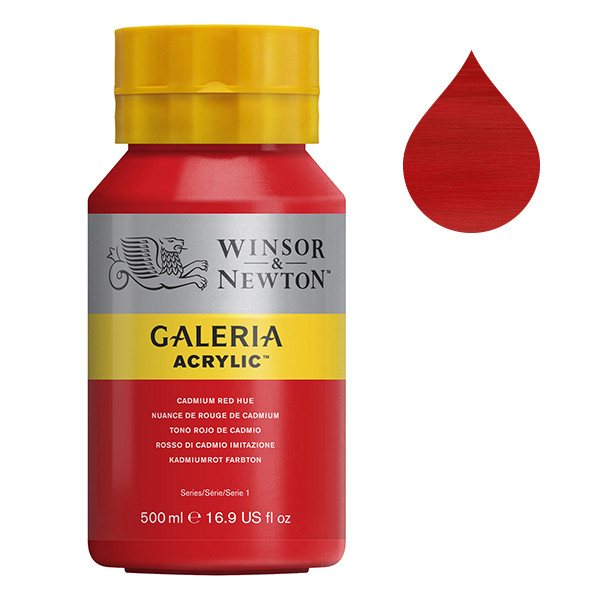 Winsor & Newton Galeria peinture acrylique (500 ml) - 95 nuance de rouge de cadmium 2150095 410066 - 1