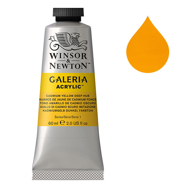 Winsor & Newton Galeria peinture acrylique (60 ml) - 115 nuance de jaune de cadmium foncé 2120115 410007 - 1