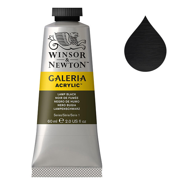Winsor & Newton Galeria peinture acrylique (60 ml) - 337 noir de fumée 2120337 410020 - 1