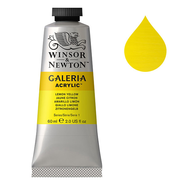 Winsor & Newton Galeria peinture acrylique (60 ml) - 346 jaune citron 2120346 410021 - 1