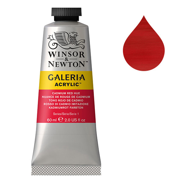 Winsor & Newton Galeria peinture acrylique (60 ml) - 95 nuance de rouge de cadmium 2120095 410006 - 1