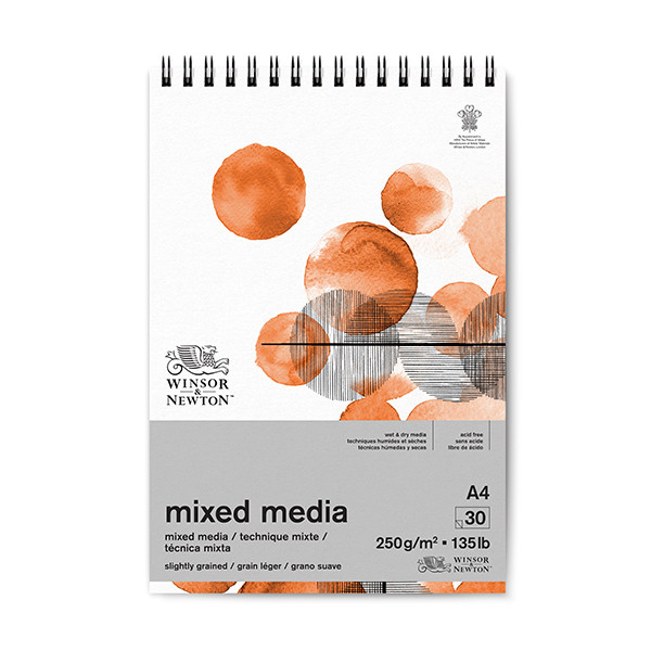 Winsor & Newton Mixed Media bloc à spirale A4 250 g/m² (30 feuilles) 6694002 409998 - 1